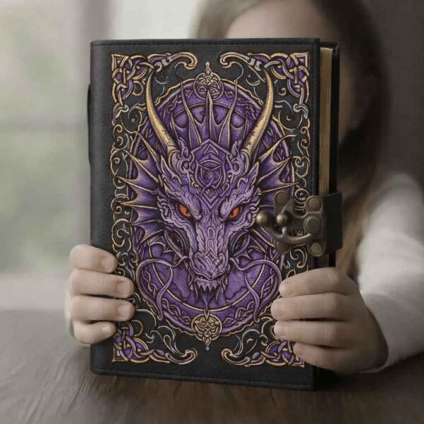 Midnight Purple Dragon Leather Journal