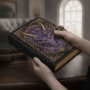 Midnight Purple Dragon Leather Journal