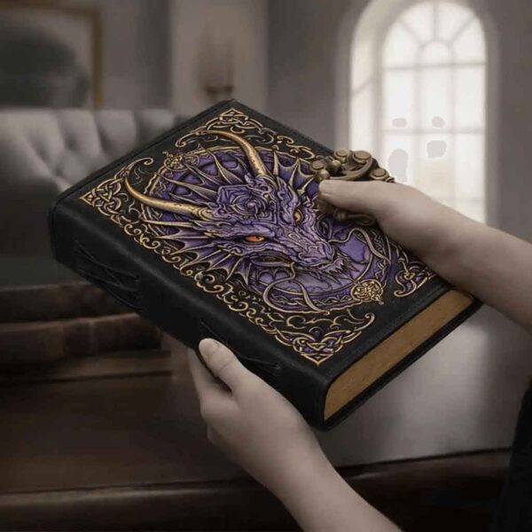 Midnight Purple Dragon Leather Journal