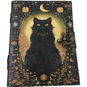 Black Cat Leather Journal