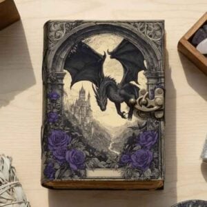 Flying Black Dragon Leather Journal