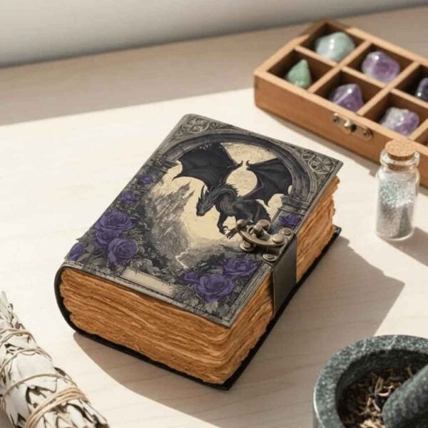 Flying Black Dragon Leather Journal