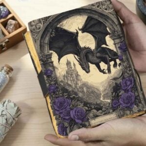Flying Black Dragon Leather Journal