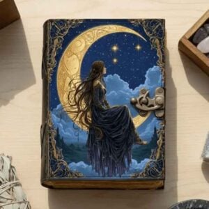 Celestial Moon Maiden Leather Journal