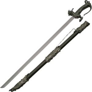 Saint George Dragon Saber with Black Scabbard