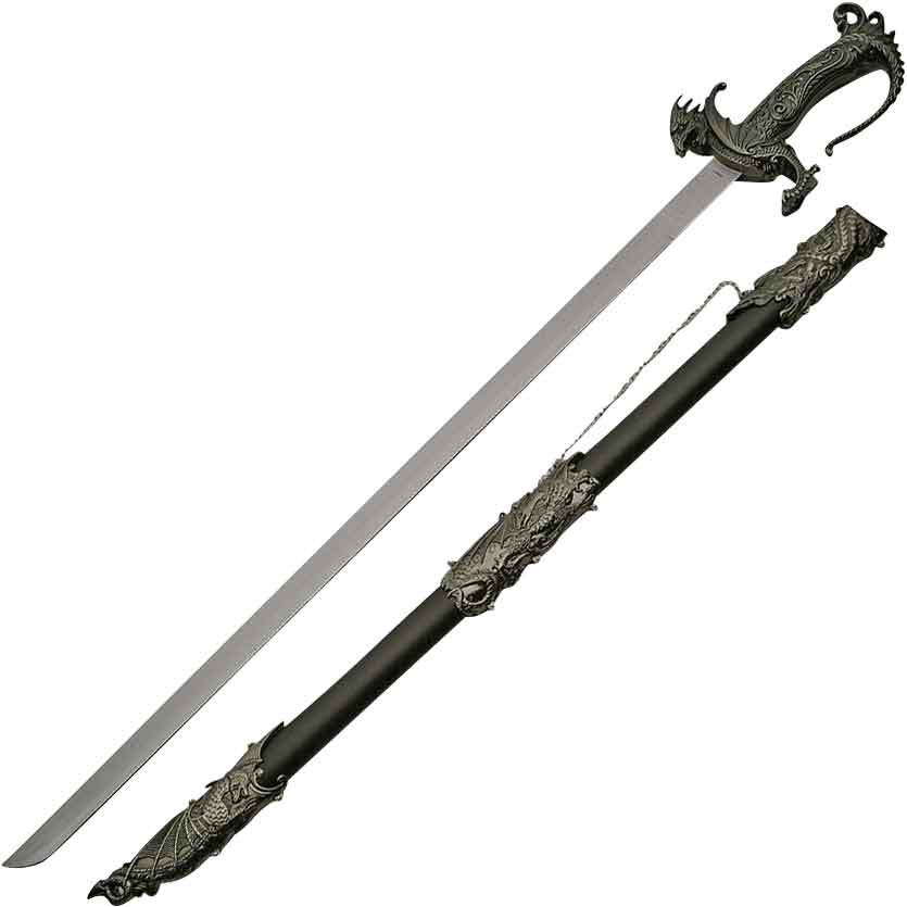 Saint George Dragon Saber with Black Scabbard