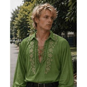 Voyager's Lace-Up Embroidered Shirt