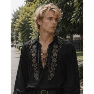 Voyager's Lace-Up Embroidered Shirt
