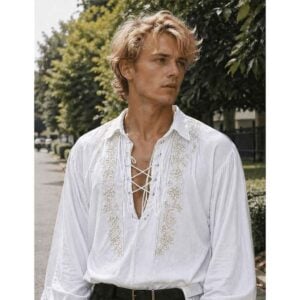 Voyager's Lace-Up Embroidered Shirt