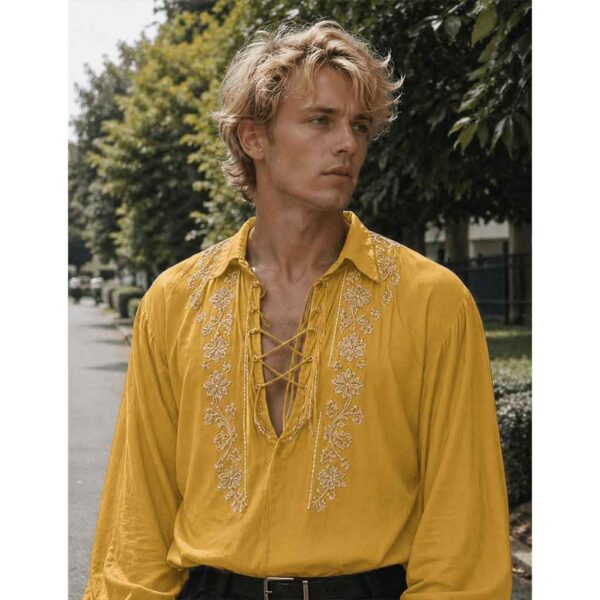 Voyager's Lace-Up Embroidered Shirt