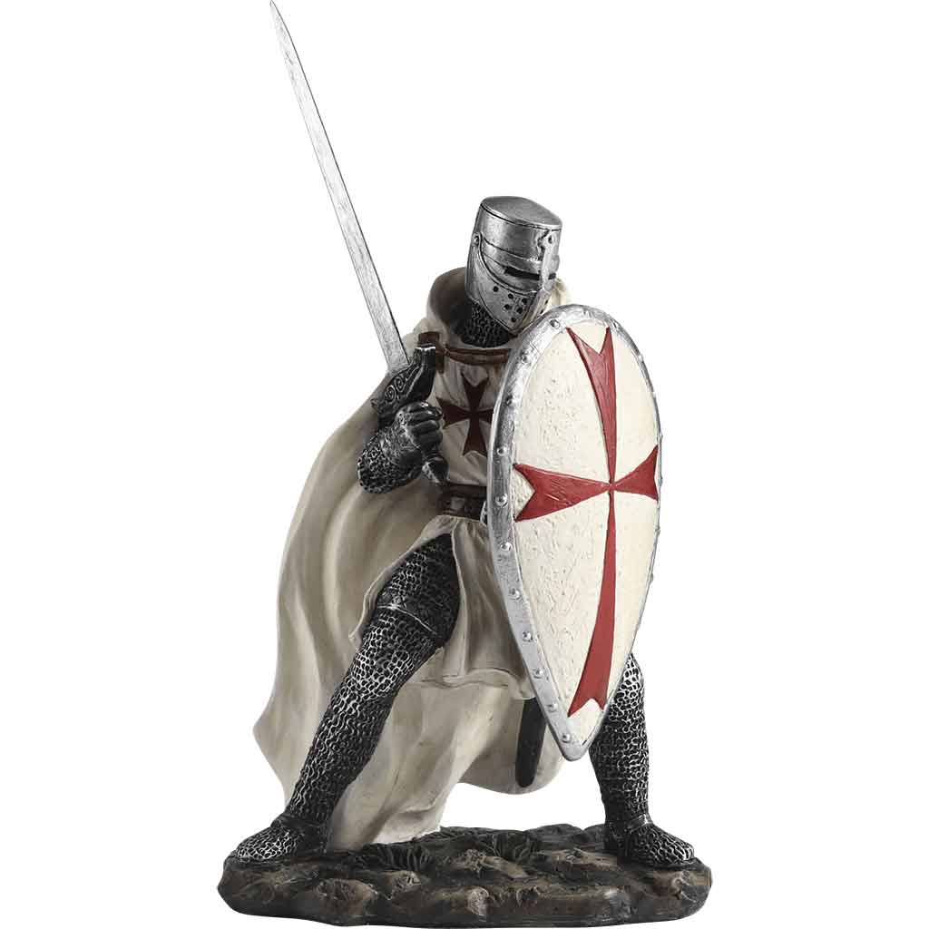 Sword and Shield Crusader Knight Statue