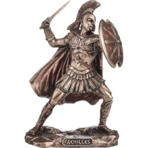 Sword and Shield Dueling Achilles Statue