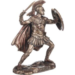 Sword and Shield Dueling Achilles Statue