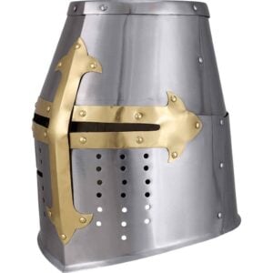 Brass Cross Knight Great Helm