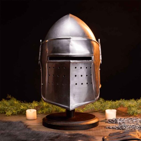 Medieval Fantasy Visor Steel Helmet