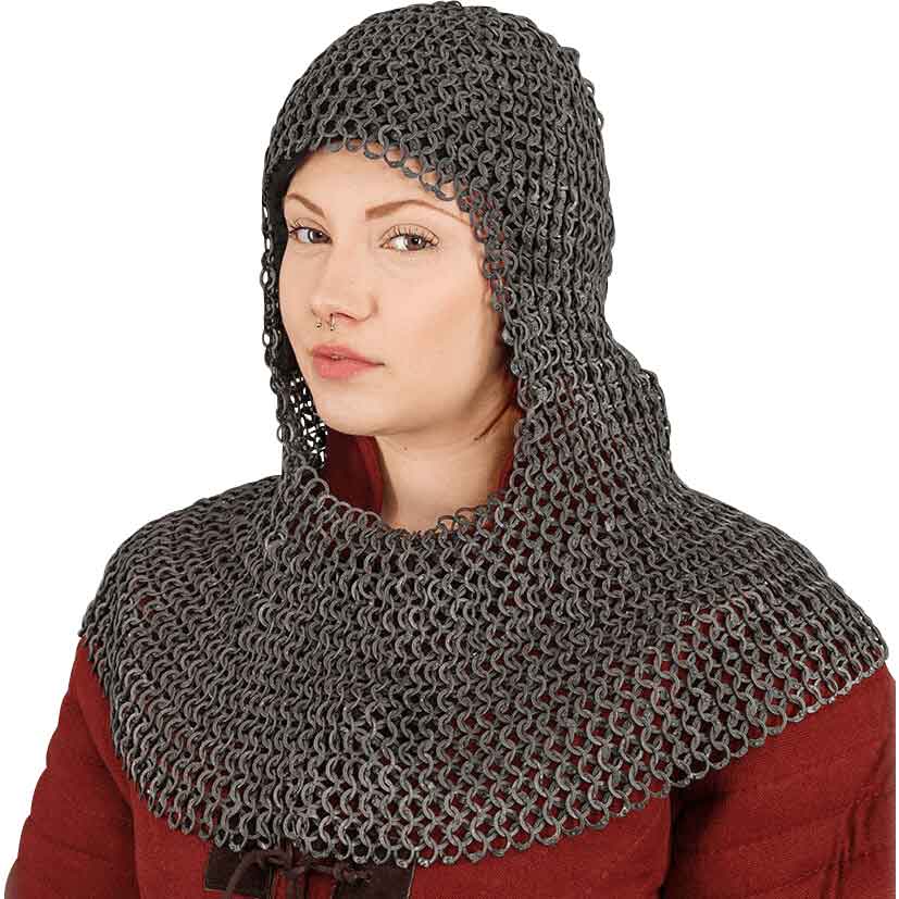 Berengar Flat Ring Aluminum Chainmail Coif