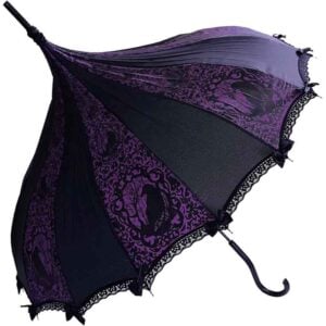 Purple Gothic Raven Umbrella