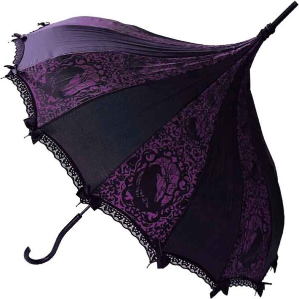 Purple Gothic Raven Umbrella