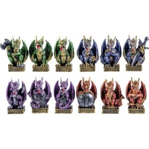 Mini Warrior Dragons Statue Set