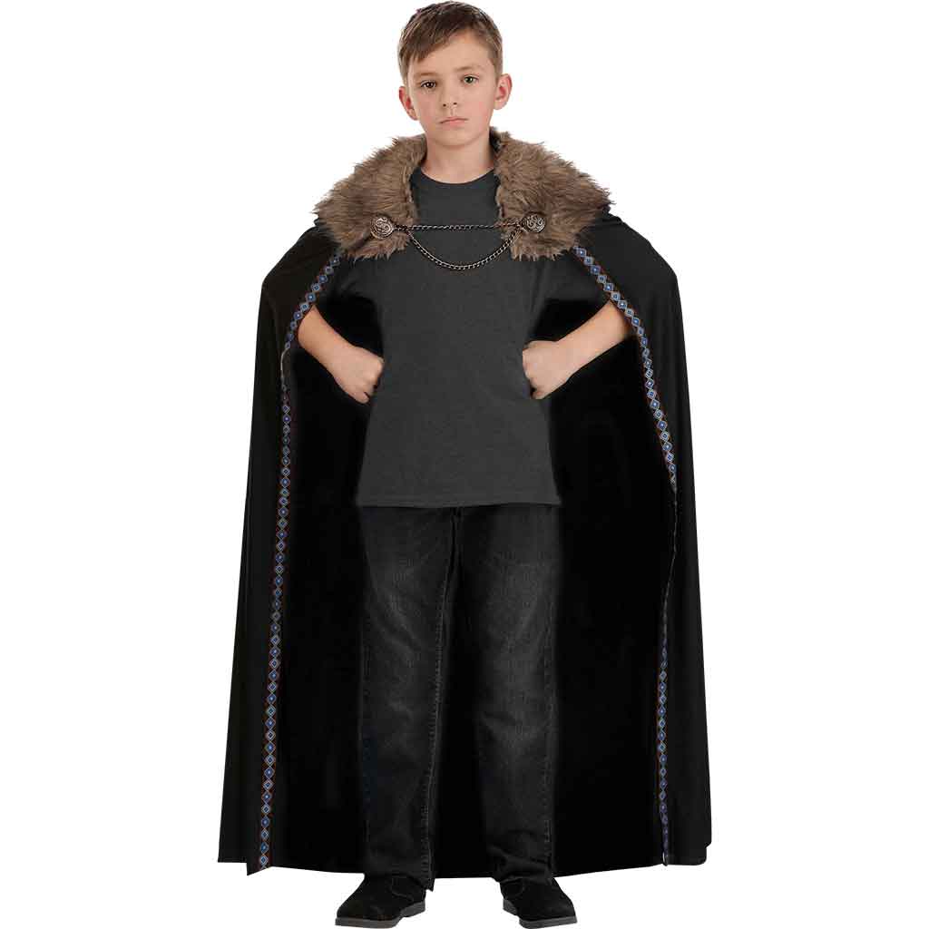 Black Kids Viking Costume Cape