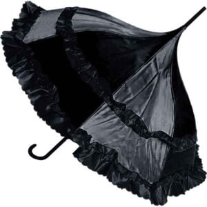 Black Satin Automatic Gothic Umbrella
