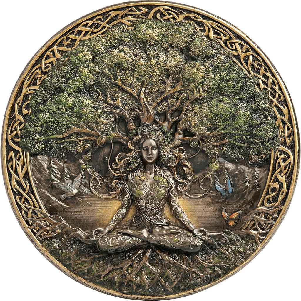 Tree of Life Meditating Goddess Plaque