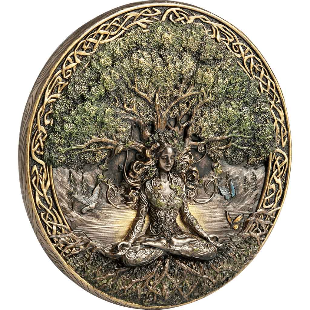Tree of Life Meditating Goddess Plaque