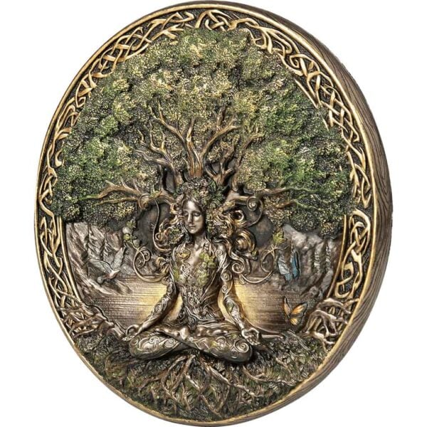 Tree of Life Meditating Goddess Plaque