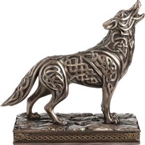 Celtic Howling Wolf Statue