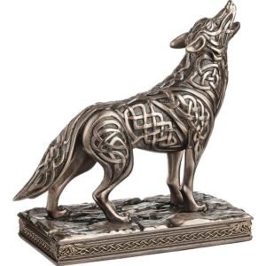 Celtic Howling Wolf Statue