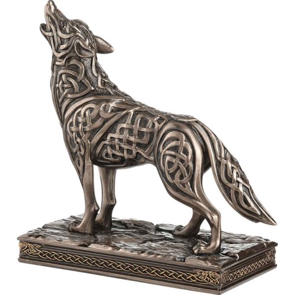 Celtic Howling Wolf Statue