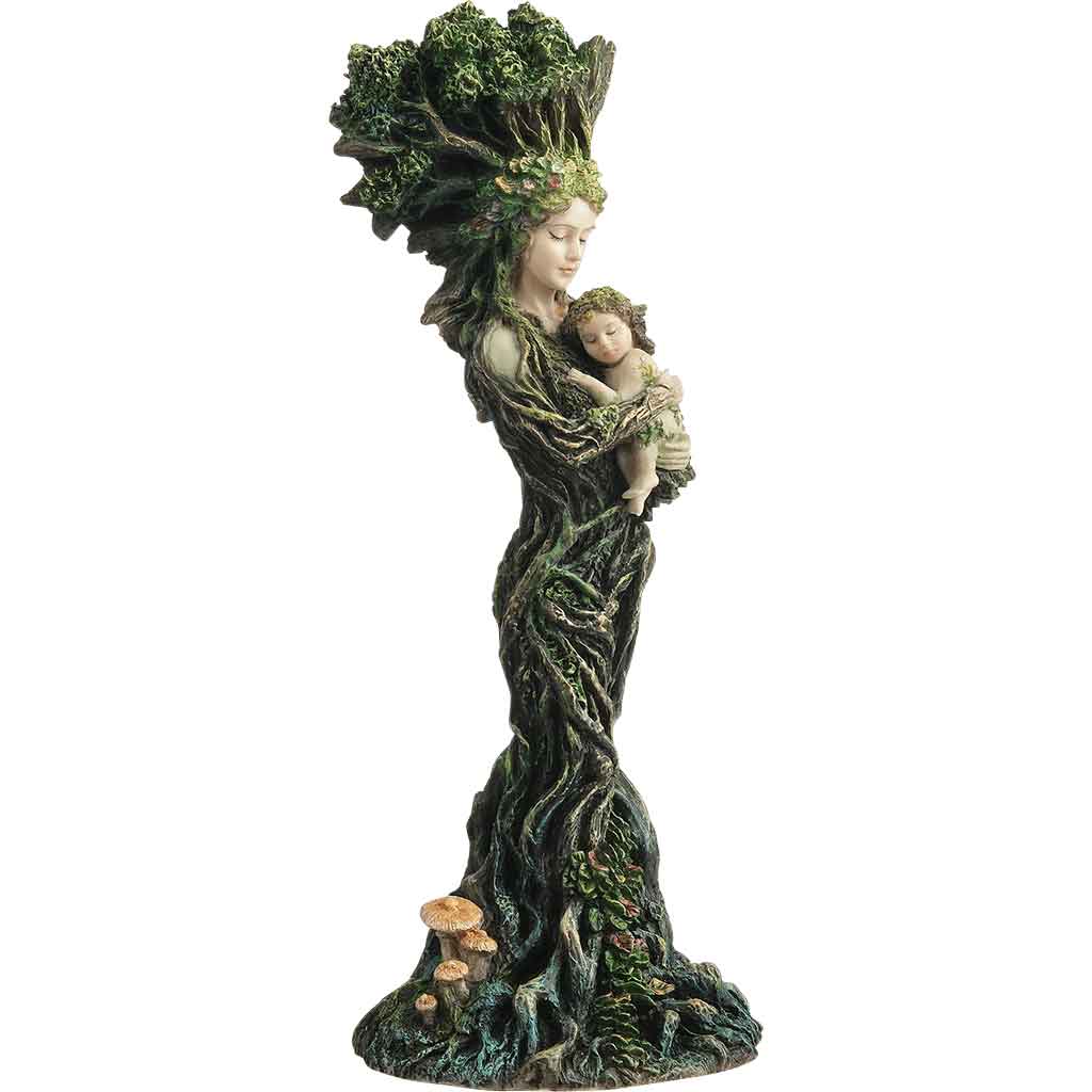 Mother Nature Gaia and Baby Statue