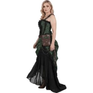Emerald Brocade Steampunk Corset Dress