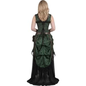 Emerald Brocade Steampunk Corset Dress