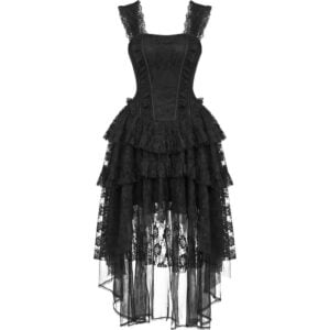 Black Gothic High-Low Corset Dress