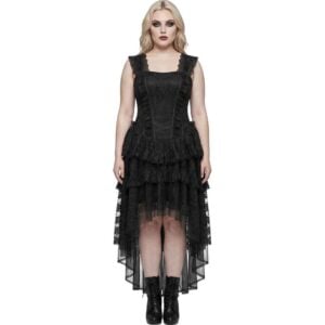 Black Gothic High-Low Corset Dress
