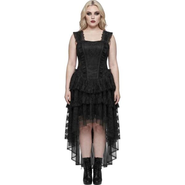 Black Gothic High-Low Corset Dress