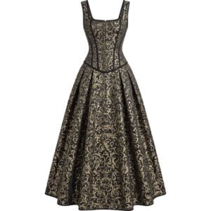 Black and Gold Baroque Corset Dress Set