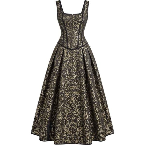 Black and Gold Baroque Corset Dress Set