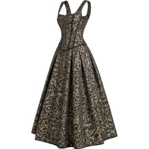 Black and Gold Baroque Corset Dress Set