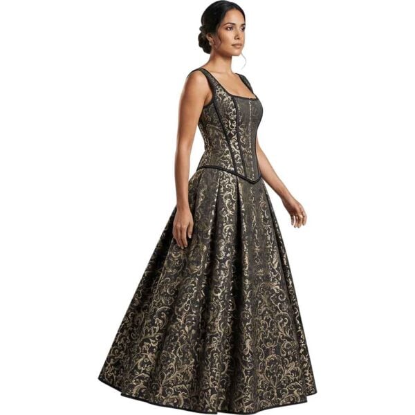 Black and Gold Baroque Corset Dress Set
