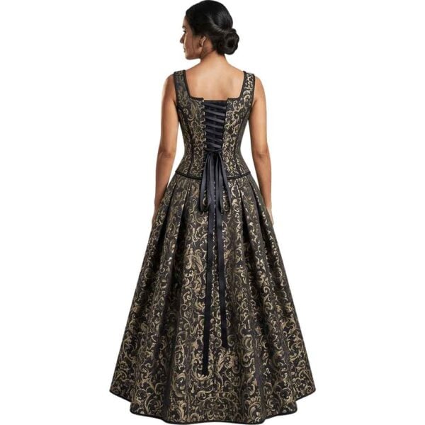 Black and Gold Baroque Corset Dress Set