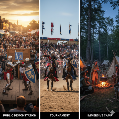 reenactment events - public demo, tournament, immersive camp