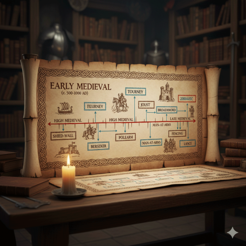 timeline showing evolution of combat terminology